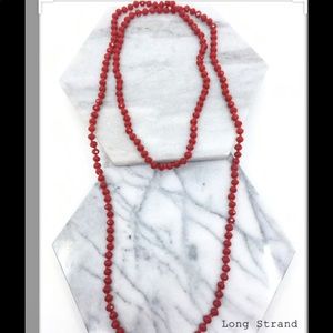 Red long beaded necklace